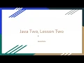 2020 Java Two Lesson Two Exceptions