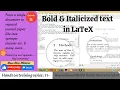 How to format Bold Italics text in LaTeX Easy Simple way