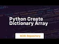 python create dictionary array