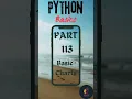 Python Basics Part 113