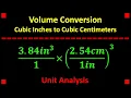 Basic Conversion Cubic Inches to Cubic Centimeters Unit Analysis
