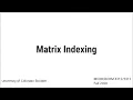Matrix Indexing