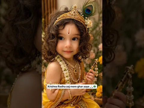 Radha Krishna aaj mere ghar aaye 🙏🏻🦚 #krishnastatus #radhakrishna #foryou #janmashtami