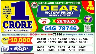 Nagaland Lottery Sambad Live 1pm 28 08 2026 Lottery Live
