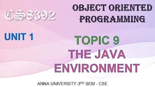 CS8392 - OBJECT ORIENTED PROGRAMMING