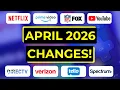 Big Streaming TV Changes for April 2026