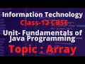 ARRAYS TERM 2 INFORMATION TECHNOLOGY CLASS--12 IT 802 UNIT-3 FUNDAMENTALS OF JAVA