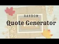 Build A Random Quote Generator in HTML CSS JavaScript