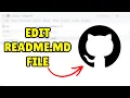 How to Edit README File on GitHub Quick Easy