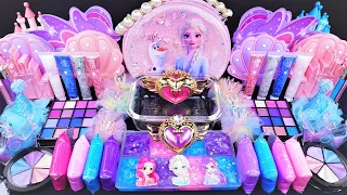 Frozen Galaxy Slime Mixing Random Cute Shiny Things Into Slime ASMR Slimevideos Slime 엘사슬라임 