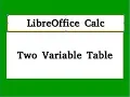 Two Variable Table