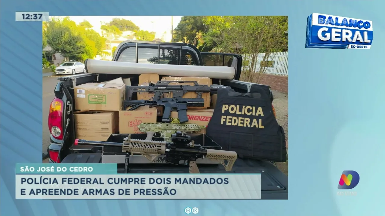 Polícia Federal cumpre dois mandados e apreende armas de pressão em São José do Cedro