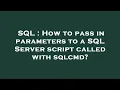 SQL How to pass in parameters to a SQL Server script called with sqlcmd