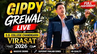 gippy grewal live at s d college chandigarh virasat 2026 full performance punjabi concert vibes