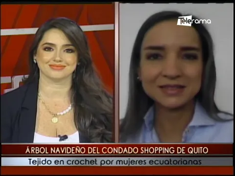 Árbol navideño del Condado Shopping de Quito tejido en crochet por mujeres ecuatorianas