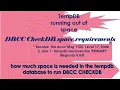 How much space is needed in the tempdb database to run DBCC CHECKDB