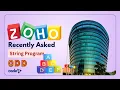 Zoho Recently Asked HashMap Odd Frequency Characters in Java Code It