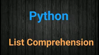List Comprehension in python python tutorial for beginner priyansh jain python3 basic of list