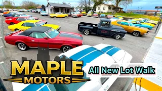 Muscle Car Lot Walk Maple Motors All Inventory Restocked 26 HotRods For Sale USA