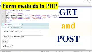 PHP script to demonstrate Form Data Handling using GET and POST methods Aparna Jagtap