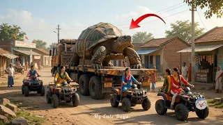 5 Sisters Saved 100-Feet Giant Turtle 😱 Village Story