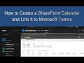 How to Create a SharePoint Calendar and Link It to Microsoft Teams tutorial