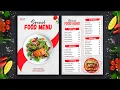 Restaurant Food Menu Design Services photoshop Illustrator tutorial