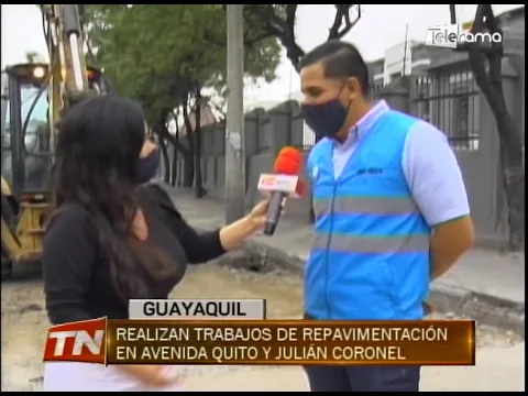 Realizan trabajos de repavimentación en avenida Quito y Julián Coronel