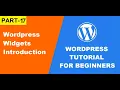 Part-17 Wordpress Widgets Introduction Tutorial 2022