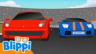 Schnelle Autos mit Blippi | Tolle Kinderlieder & Fahrzeuge | Moonbug Kids Deutsch