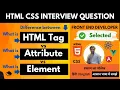 HTML Tags Vs Attribute Vs Element HTML CSS Tutorial for beginners in hindi Interview Questions