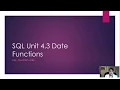 Grade 12 IT SQL Unit 4 3 Date Functions 20200428