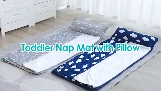 Biloban Toddler Nap Mat with Pillow and Blanket Lightweight Kids Nap Mats for Preschool Daycare