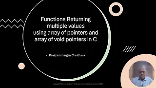 Functions Returning array of pointers and array of void pointer in C How to return multiple values