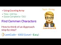 Find Common Characters LeetCode 1002 Arrays Counting