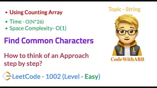 Find Common Characters LeetCode 1002 Arrays Counting
