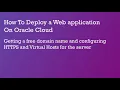 Getting Free subdomains and configuring HTTPS and Virtual Hosts for the server