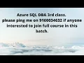 Azure SQL DBA class - 3