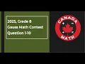 2025 Gauss Math Contest Grade 8 Questions 1 10 Step-by-Step Solutions
