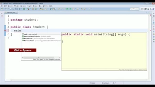 Shortcut to add a main method and system out println in eclipse