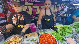 ร้านอาหมวยผัวระยำโคราช ยำทะเลซีฟู้ด Spicy Seafood Salad Thailand