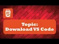HTML5 Bangla Tutorial How to Download VS Code