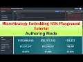 MicroStrategy Embedding SDK Playground Tutorial - Authoring Mode