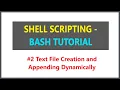 Shell Scripting Tutorial for Beginners Text File Creation using Shell Scripting