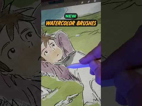 Procreate 5.4’s New Watercolor Brushes SUCK(Until You Do This)💡#procreate #art #digitalart #ghibli