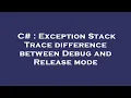 C Exception Stack Trace difference between Debug and Release mode