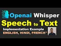 Open AI Speech to Text Whisper Speech to Text Python Speech to Text Hindi Speech to Hindi Text