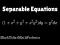 Separable Equations Problem 3 Differential Equations