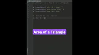 Python program to Calculate the Area of a Triangle