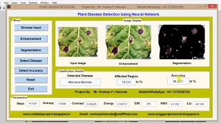 Plant Disease Detection using neural network Matlab Project Source Code FINAL YEAR PROJECT